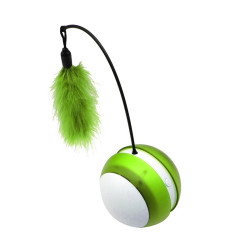 ball Tumbler Electric Pet Toy Light Sound Rolling Ball Feather Stick Toylive dog accessories
