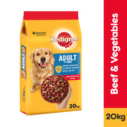 PEDIGREE Adult Dog Food in Beef & Vegetable Flavor 20kg - Complete Nutrition for Dogs Aged 1+ Years