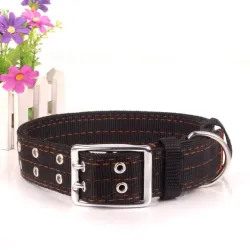 Adjustable fine pet dog leather collar